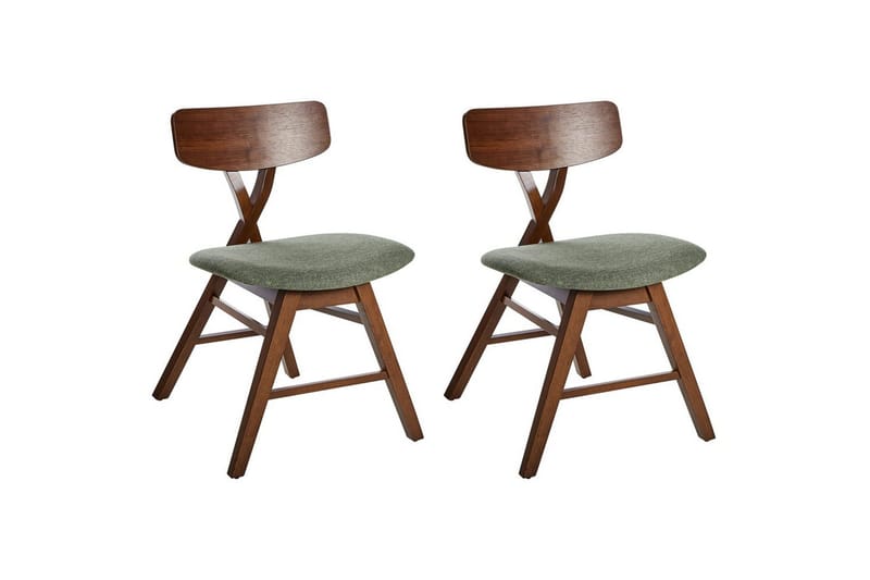 Sett med 2 spisestuestoler Leland, Brun, Grønn