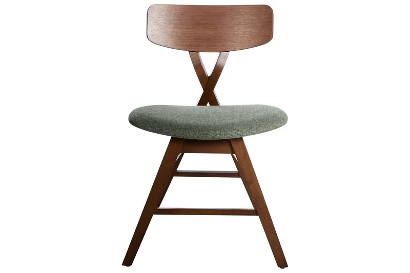 Sett med 2 spisestuestoler Leland - Brun, Grønn - Møbler - Stoler - Spisestuestoler & kjøkkenstoler