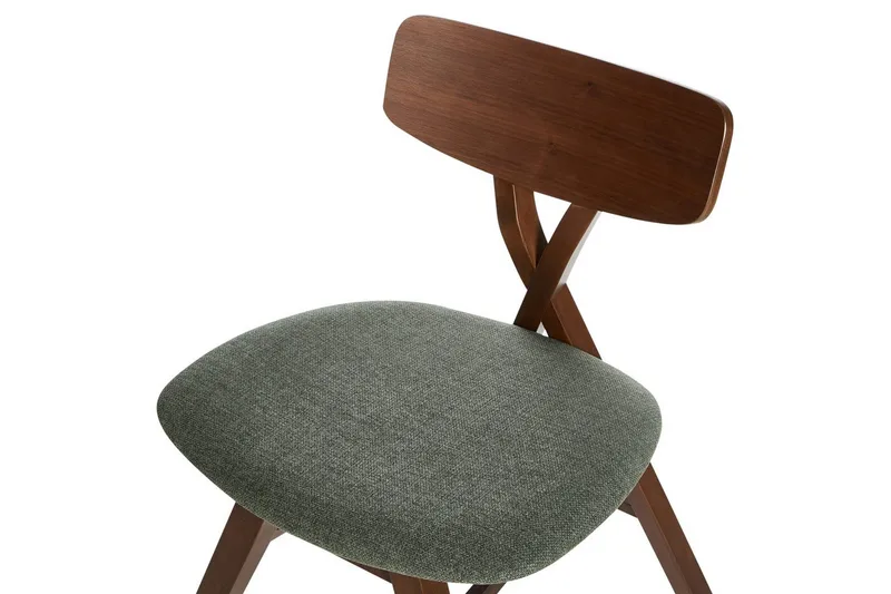 Sett med 2 spisestuestoler Leland - Brun, Grønn - Møbler - Stoler - Spisestuestoler & kjøkkenstoler