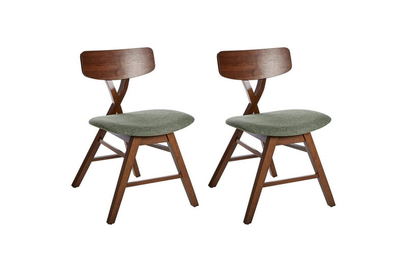 Sett med 2 spisestuestoler Leland, Brun, Grønn