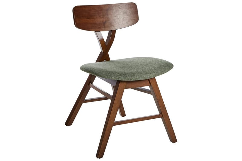 Sett med 2 spisestuestoler Leland - Brun, Grønn - Møbler - Stoler - Spisestuestoler & kjøkkenstoler