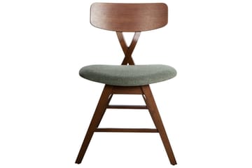 Sett med 2 spisestuestoler Leland - Brun, Grønn - Møbler - Stoler - Spisestuestoler & kjøkkenstoler