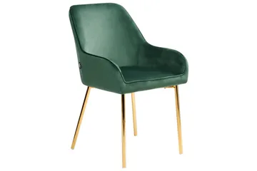 Sett med 2 spisestuestoler Loverna - Grønn, gull/Fløyel, Grønt, gull/fløyel, Grønn, gull/fløyel - Møbler - Stoler - Spisestuestoler & kjøkkenstoler