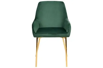 Sett med 2 spisestuestoler Loverna - Grønn, gull/Fløyel, Grønt, gull/fløyel, Grønn, gull/fløyel - Møbler - Stoler - Spisestuestoler & kjøkkenstoler