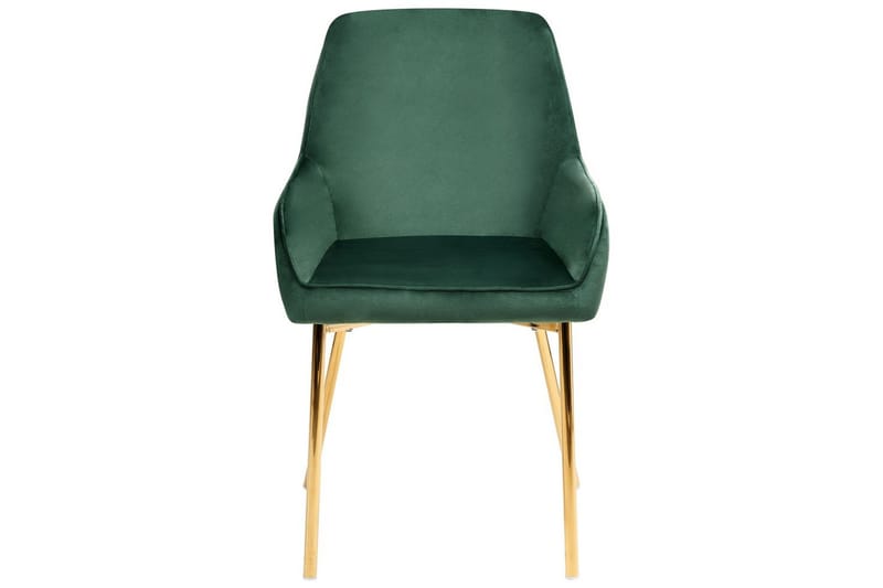 Sett med 2 spisestuestoler Loverna - Grønn, gull/Fløyel, Grønt, gull/fløyel, Grønn, gull/fløyel - Møbler - Stoler - Spisestuestoler & kjøkkenstoler