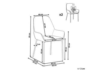 Sett med 2 spisestuestoler Loverna - Rosa, Gull/Fløyel, Rosa, gull/fløyel, Rosa, gull/Sateng - Møbler - Stoler - Spisestuestoler & kjøkkenstoler