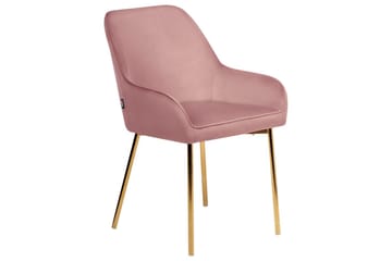 Sett med 2 spisestuestoler Loverna - Rosa, Gull/Fløyel, Rosa, gull/fløyel, Rosa, gull/Sateng - Møbler - Stoler - Spisestuestoler & kjøkkenstoler