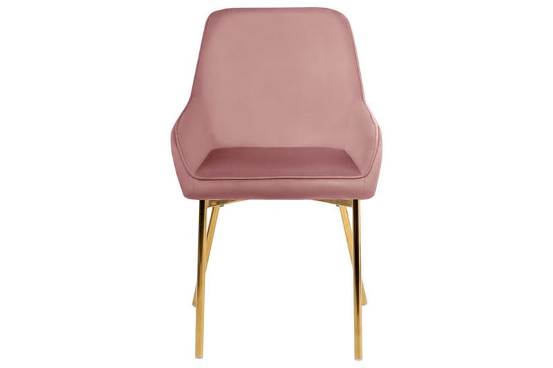 Sett med 2 spisestuestoler Loverna - Rosa, Gull/Fløyel, Rosa, gull/fløyel, Rosa, gull/Sateng - Møbler - Stoler - Spisestuestoler & kjøkkenstoler