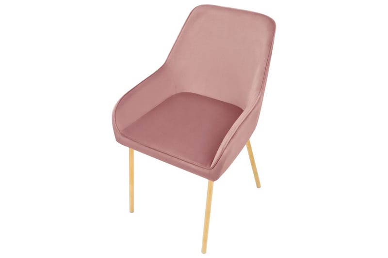 Sett med 2 spisestuestoler Loverna - Rosa, Gull/Fløyel, Rosa, gull/fløyel, Rosa, gull/Sateng - Møbler - Stoler - Spisestuestoler & kjøkkenstoler