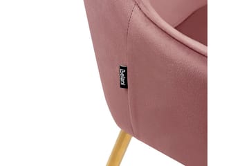 Sett med 2 spisestuestoler Loverna - Rosa, Gull/Fløyel, Rosa, gull/fløyel, Rosa, gull/Sateng - Møbler - Stoler - Spisestuestoler & kjøkkenstoler