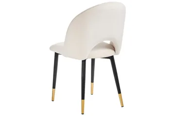 Sett med 2 spisestuestoler Magalia - Beige, svart, gull - Møbler - Stoler - Spisestuestoler & kjøkkenstoler