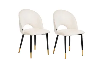 Sett med 2 spisestuestoler Magalia - Beige, svart, gull - Møbler - Stoler - Spisestuestoler & kjøkkenstoler