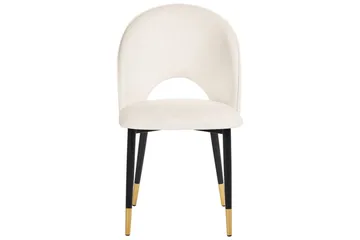 Sett med 2 spisestuestoler Magalia - Beige, svart, gull - Møbler - Stoler - Spisestuestoler & kjøkkenstoler