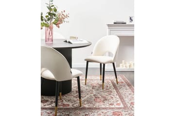 Sett med 2 spisestuestoler Magalia - Beige, svart, gull - Møbler - Stoler - Spisestuestoler & kjøkkenstoler