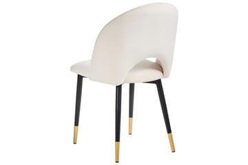 Sett med 2 spisestuestoler Magalia - Beige, svart, gull - Møbler - Stoler - Spisestuestoler & kjøkkenstoler