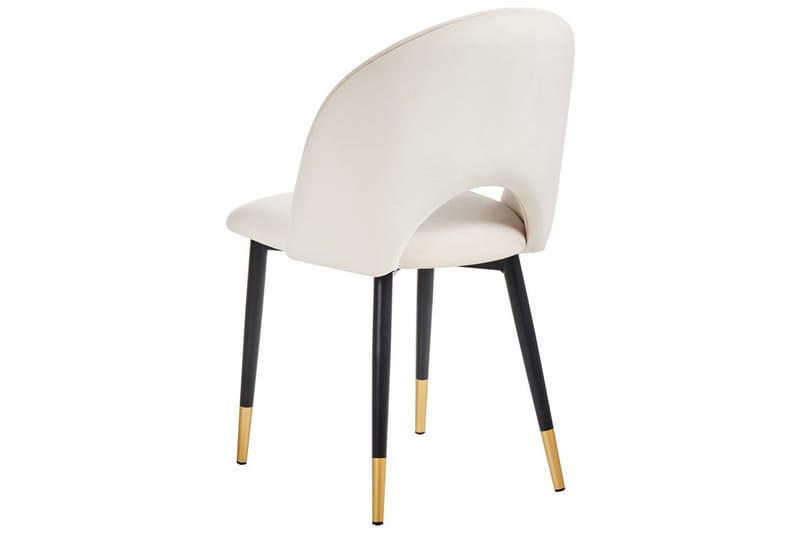Sett med 2 spisestuestoler Magalia - Beige, svart, gull - Møbler - Stoler - Spisestuestoler & kjøkkenstoler