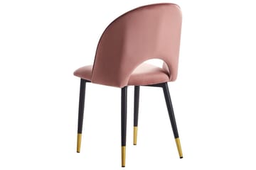 Sett med 2 spisestuestoler Magalia - Rosa, Svart, Gull - Møbler - Stoler - Spisestuestoler & kjøkkenstoler