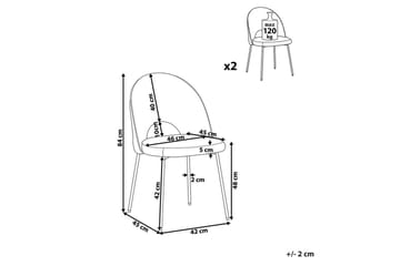 Sett med 2 spisestuestoler Magalia - Rosa, Svart, Gull - Møbler - Stoler - Spisestuestoler & kjøkkenstoler