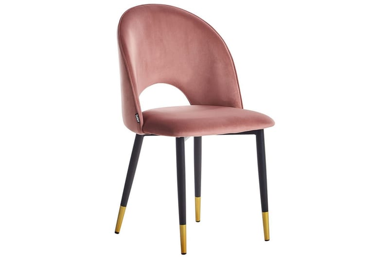 Sett med 2 spisestuestoler Magalia - Rosa, Svart, Gull - Møbler - Stoler - Spisestuestoler & kjøkkenstoler
