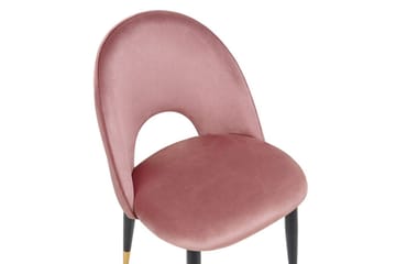 Sett med 2 spisestuestoler Magalia - Rosa, Svart, Gull - Møbler - Stoler - Spisestuestoler & kjøkkenstoler