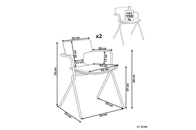 Sett med 2 spisestuestoler Manson - Møbler - Stoler - Spisestuestoler & kjøkkenstoler