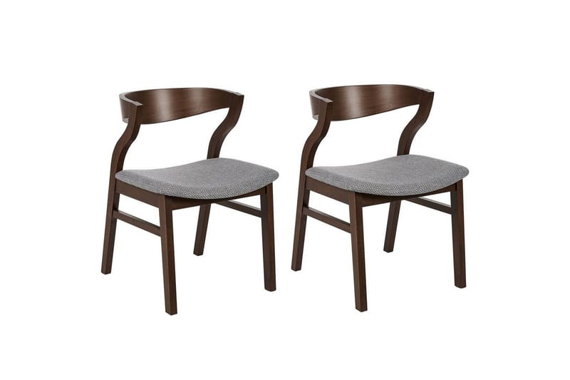 Sett med 2 spisestuestoler Maroa, Grå, mørkt tre