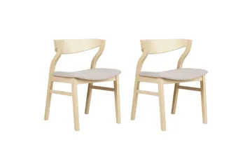 Sett med 2 spisestuestoler Maroa - Lyst tre, beige - Møbler - Stoler - Spisestuestoler & kjøkkenstoler