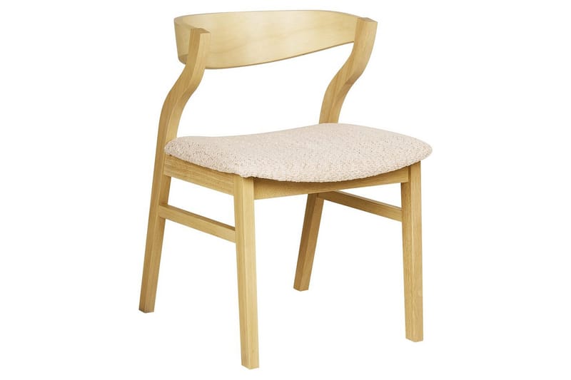 Sett med 2 spisestuestoler Maroa - Lyst tre, lys beige, Lyst tre, Lys beige - Møbler - Stoler - Spisestuestoler & kjøkkenstoler