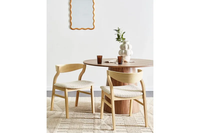 Sett med 2 spisestuestoler Maroa - Lyst tre, lys beige, Lyst tre, Lys beige - Møbler - Stoler - Spisestuestoler & kjøkkenstoler