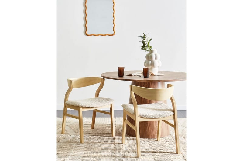 Sett med 2 spisestuestoler Maroa - Lyst tre, lys beige, Lyst tre, Lys beige - Møbler - Stoler - Spisestuestoler & kjøkkenstoler