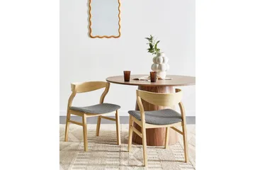 Sett med 2 spisestuestoler Maroa - Lyst tre, svart, hvit - Møbler - Stoler - Spisestuestoler & kjøkkenstoler