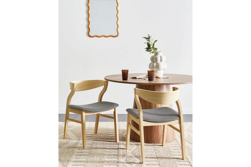 Sett med 2 spisestuestoler Maroa - Lyst tre, svart, hvit - Møbler - Stoler - Spisestuestoler & kjøkkenstoler