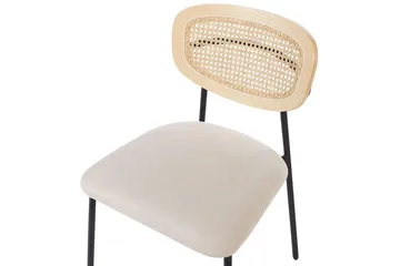 Sett med 2 spisestuestoler Mayetta - Natur, beige, svart - Møbler - Stoler - Spisestuestoler & kjøkkenstoler