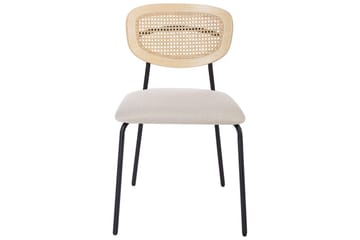 Sett med 2 spisestuestoler Mayetta - Natur, beige, svart - Møbler - Stoler - Spisestuestoler & kjøkkenstoler