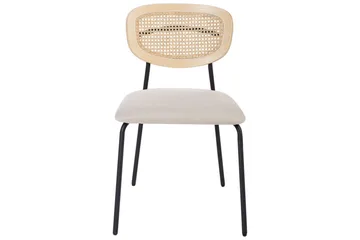 Sett med 2 spisestuestoler Mayetta - Natur, beige, svart - Møbler - Stoler - Spisestuestoler & kjøkkenstoler