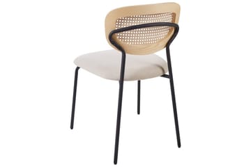 Sett med 2 spisestuestoler Mayetta - Natur, beige, svart - Møbler - Stoler - Spisestuestoler & kjøkkenstoler