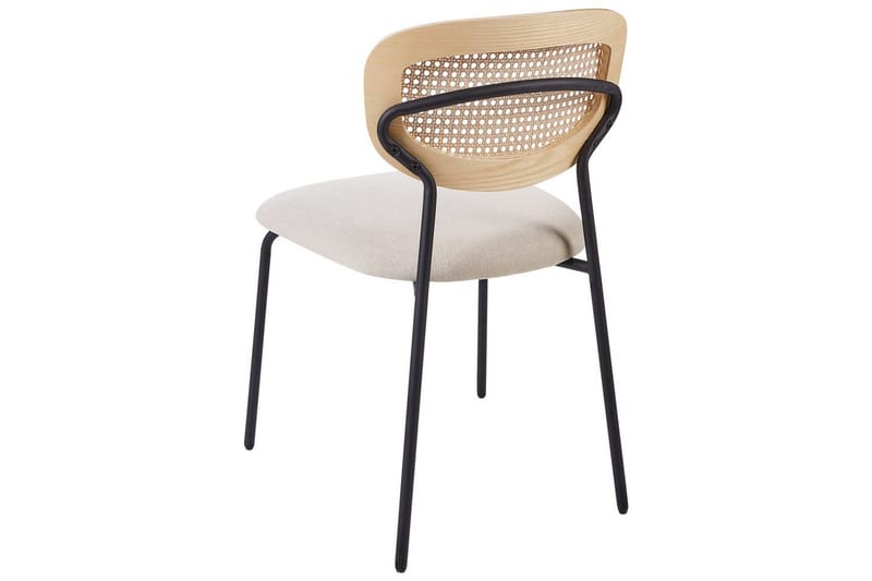 Sett med 2 spisestuestoler Mayetta - Natur, beige, svart - Møbler - Stoler - Spisestuestoler & kjøkkenstoler