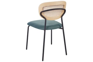 Sett med 2 spisestuestoler Mayetta - Natur, blå, svart - Møbler - Stoler - Spisestuestoler & kjøkkenstoler