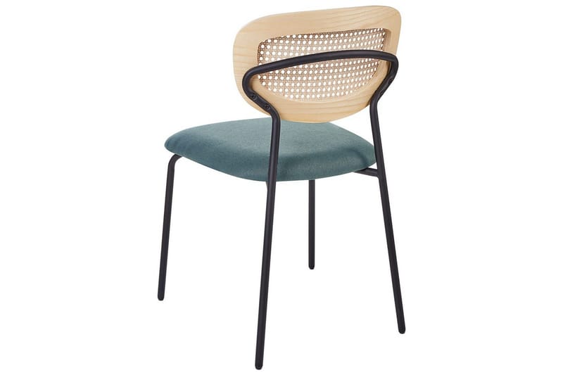 Sett med 2 spisestuestoler Mayetta - Natur, blå, svart - Møbler - Stoler - Spisestuestoler & kjøkkenstoler
