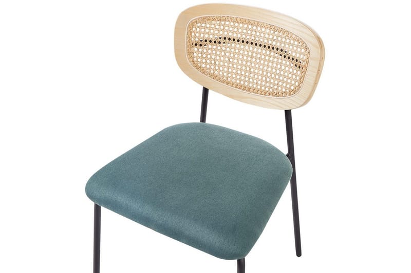 Sett med 2 spisestuestoler Mayetta - Natur, blå, svart - Møbler - Stoler - Spisestuestoler & kjøkkenstoler