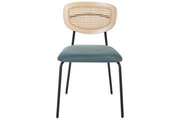 Sett med 2 spisestuestoler Mayetta - Natur, blå, svart - Møbler - Stoler - Spisestuestoler & kjøkkenstoler