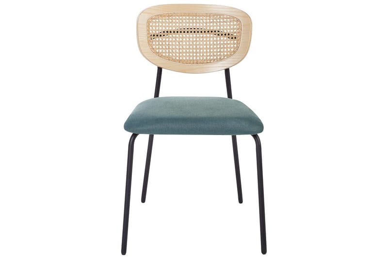Sett med 2 spisestuestoler Mayetta - Natur, blå, svart - Møbler - Stoler - Spisestuestoler & kjøkkenstoler