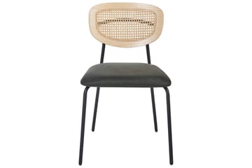 Sett med 2 spisestuestoler Mayetta - Natur, grønn, svart - Møbler - Stoler - Spisestuestoler & kjøkkenstoler