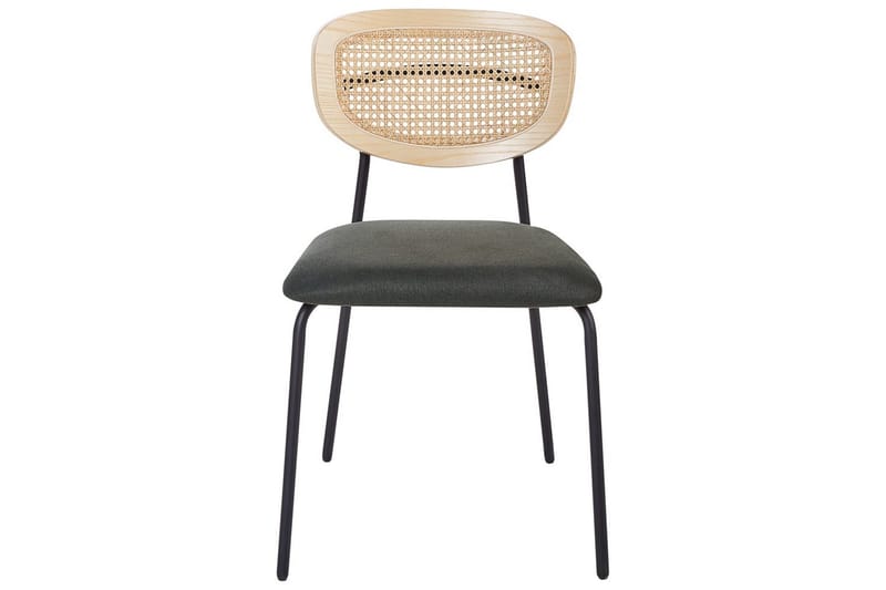 Sett med 2 spisestuestoler Mayetta - Natur, grønn, svart - Møbler - Stoler - Spisestuestoler & kjøkkenstoler