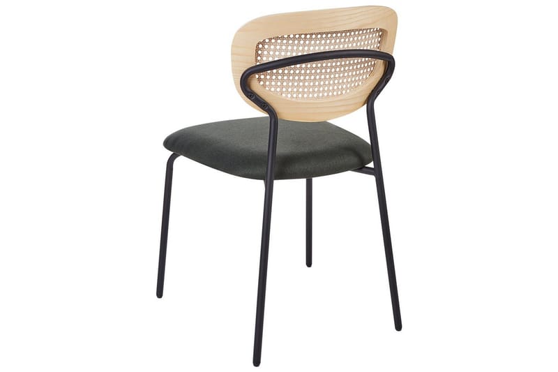 Sett med 2 spisestuestoler Mayetta - Natur, grønn, svart - Møbler - Stoler - Spisestuestoler & kjøkkenstoler