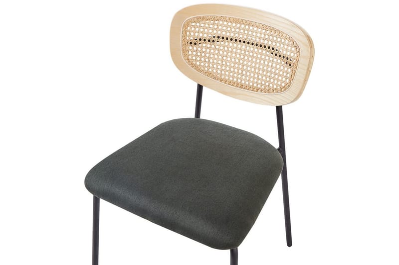 Sett med 2 spisestuestoler Mayetta - Natur, grønn, svart - Møbler - Stoler - Spisestuestoler & kjøkkenstoler