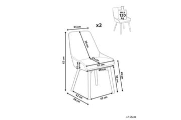 Sett med 2 spisestuestoler Melfort - Grønt, lyst treverk - Møbler - Stoler - Spisestuestoler & kjøkkenstoler