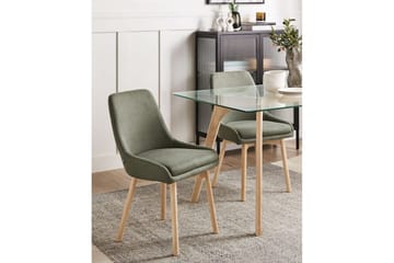 Sett med 2 spisestuestoler Melfort - Grønt, lyst treverk - Møbler - Stoler - Spisestuestoler & kjøkkenstoler