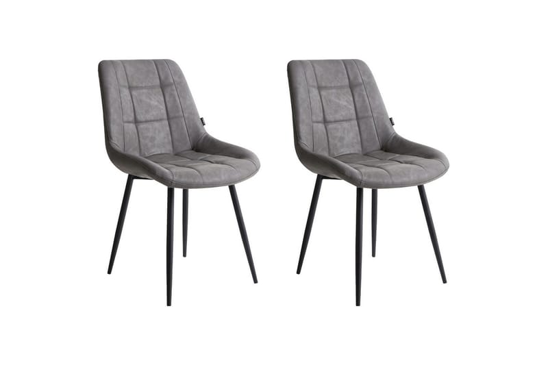 Sett med 2 spisestuestoler Melrose, Grå, svart
