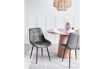 Sett med 2 spisestuestoler Melrose - Grå, svart - Møbler - Stoler - Spisestuestoler & kjøkkenstoler